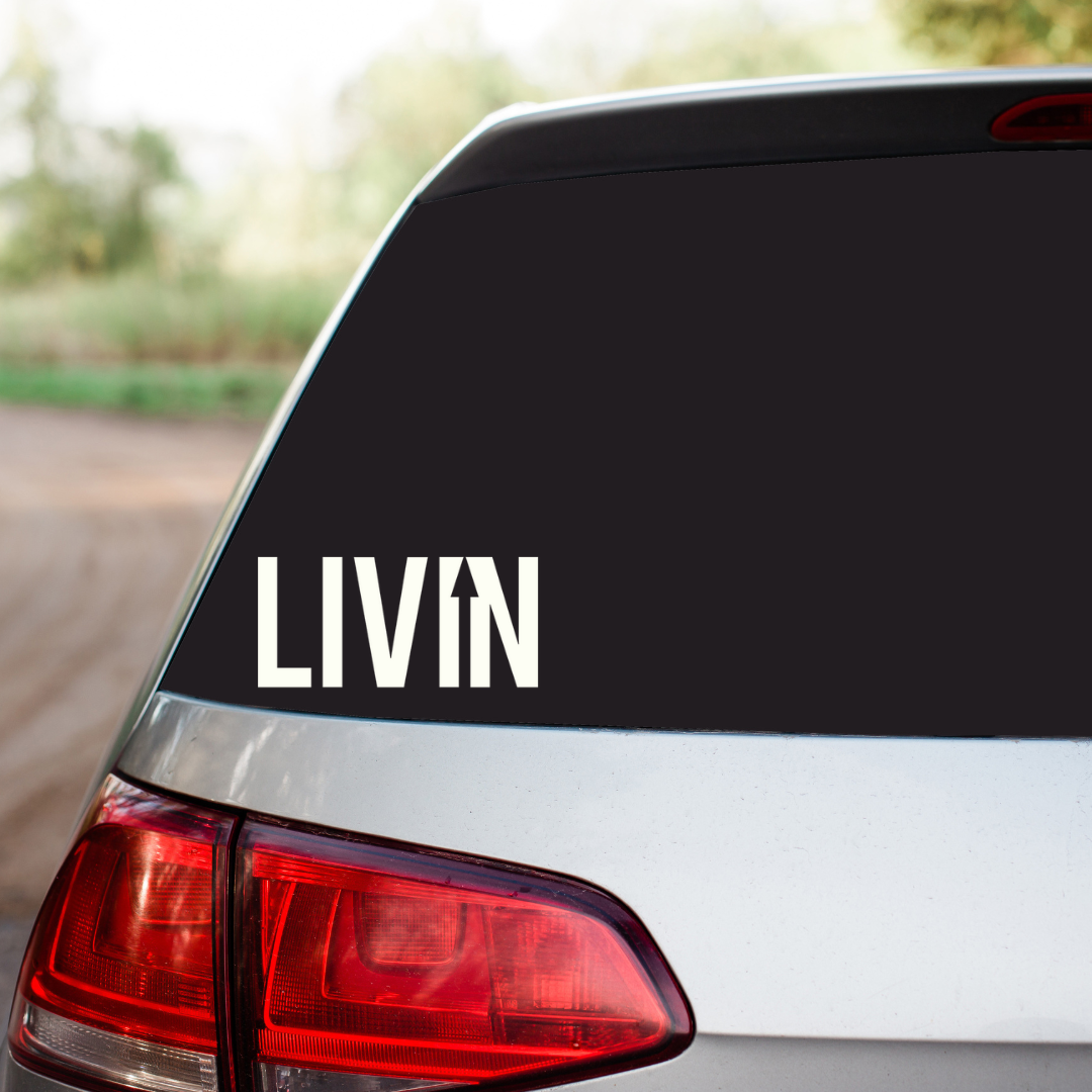 LIVIN Car Sticker - White