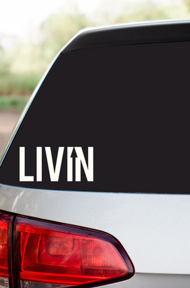 LIVIN Car Sticker - White