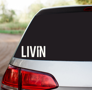LIVIN Car Sticker - White